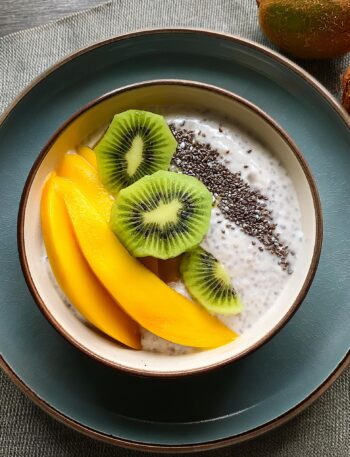 Coconut Chia Pudding with Mango and Kiwi