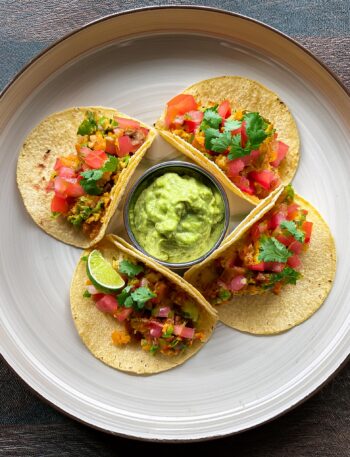 Tacos with Tangy Avocado Lime Crema