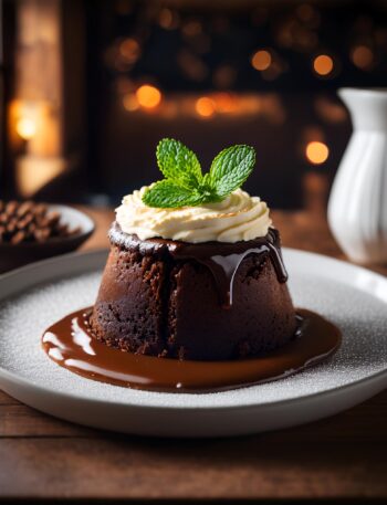 A rich Guinness cake topped with cream cheese frosting and garnished with chocolate shavings