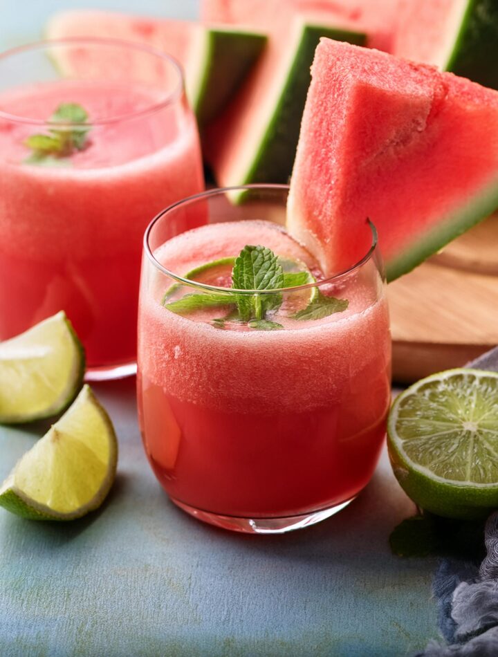 Watermelon and Cucumber Juice with Lime