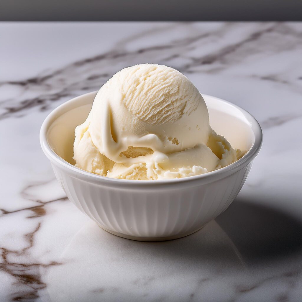 Carnivore vanilla ice cream in a bowl